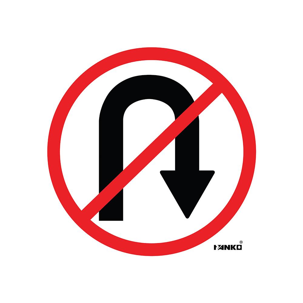 ป้ายห้ามกลับรถ PANKO SA2107 สีขาว/แดง