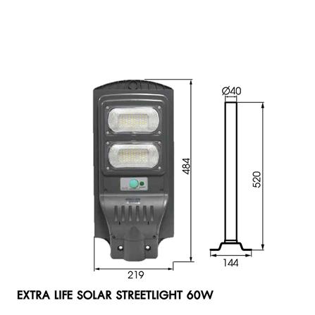 ไฟถนน SOLAR RACER EXTRA LIFE 60 วัตต์ DAYLIGHT สีเทา_4