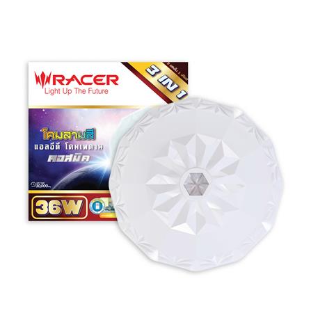 ไฟเพดาน LED RACER COSMIC CM6 15 นิ้ว 36 วัตต์ DAYLIGHT/COOL WHITE/WARM WHITE สีขาว_4