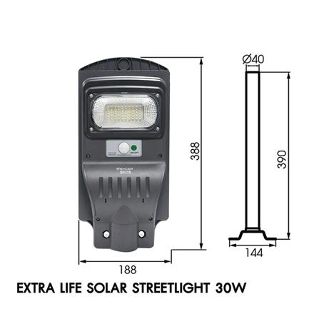 ไฟถนน SOLAR RACER EXTRA LIFE 30 วัตต์ DAYLIGHT สีเทา_4