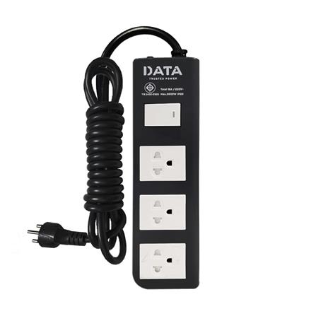 รางปลั๊กไฟ 3ช่อง 1สวิตช์ DATA APDW3235 16 แอมป์ 3 ม. สีดำ