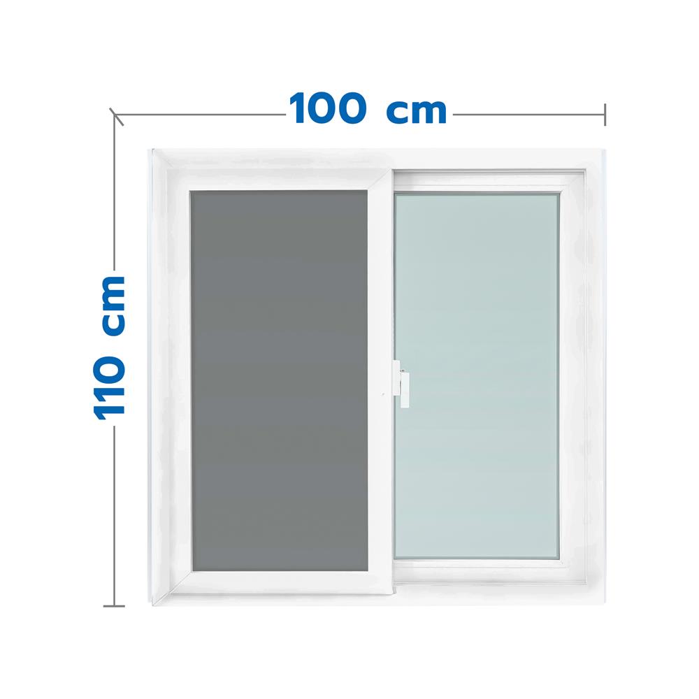 หน้าต่างบานเลื่อน UPVC S-S มุ้ง WINDOW ASIA 100X110 ซม. สีขาว