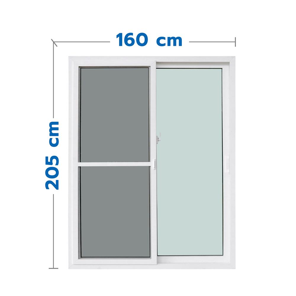 ประตูบานเลื่อน UPVC S-S มุ้ง WINDOW ASIA 160x205 ซม. สีขาว