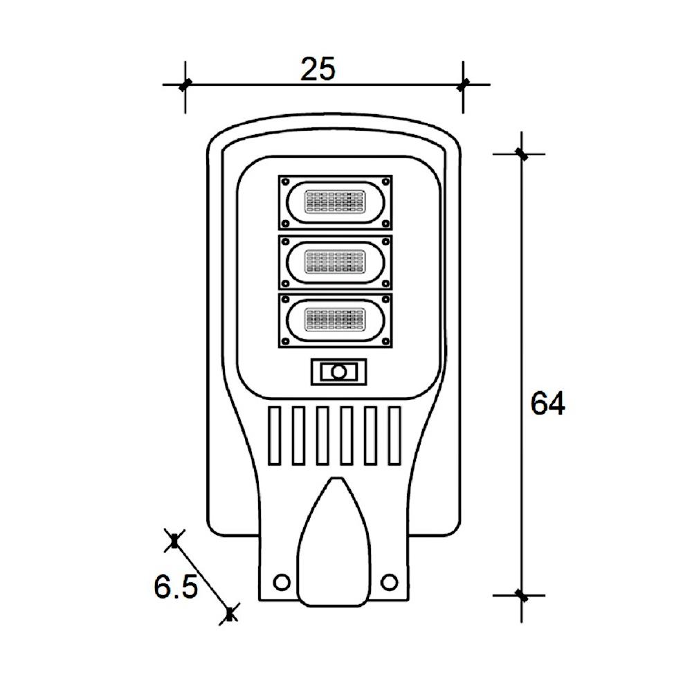 ไฟถนน SOLAR HI-TEK HFSF00100D 100 วัตต์ DAYLIGHT สีเทา