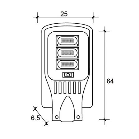 ไฟถนน SOLAR HI-TEK HFSF00100D 100 วัตต์ DAYLIGHT สีเทา_6