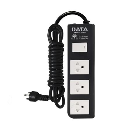 รางปลั๊กไฟ 3ช่อง 1สวิตช์ DATA APDW323 16 แอมป์ 5 ม. สีดำ