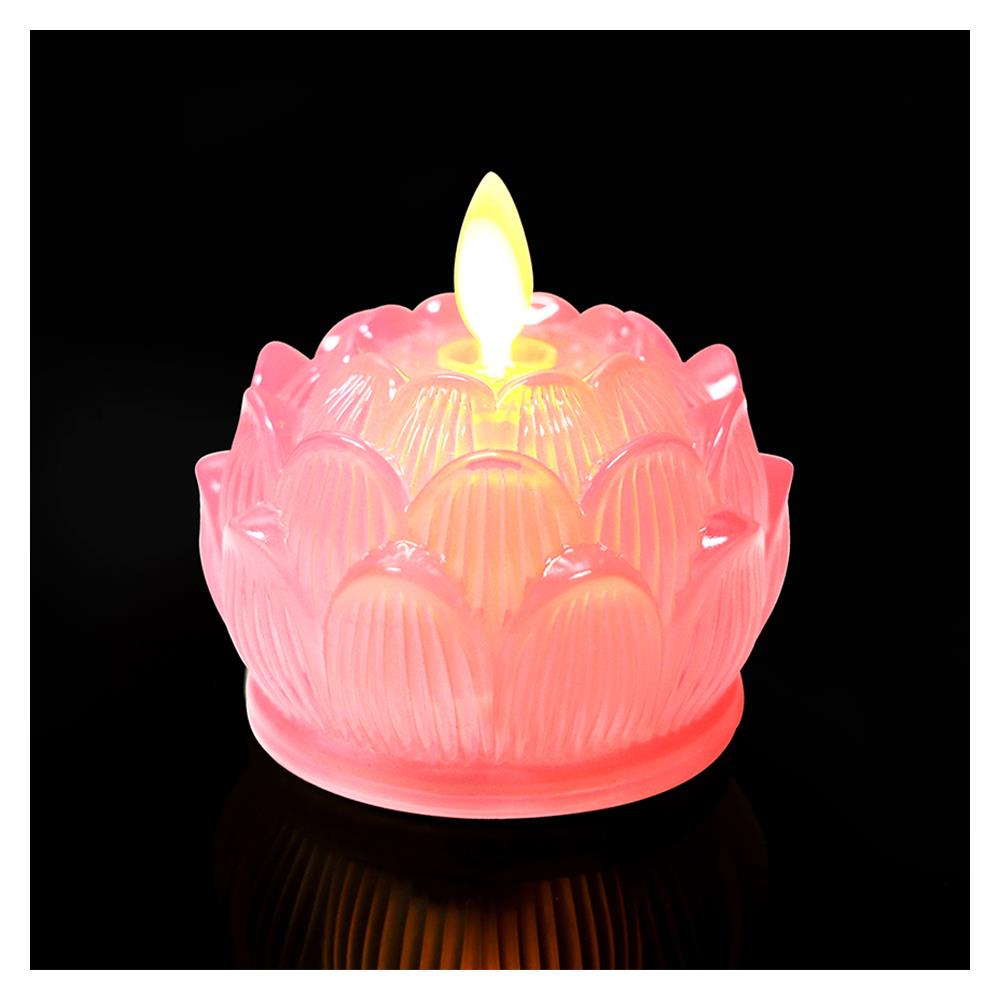 เทียน LED ดอกบัว CLAIRE 0.06 วัตต์ WARMWHITE 8.5 ซม. สีชมพู