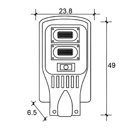 ไฟถนน SOLAR HI-TEK HFSF00060D 60 วัตต์ DAYLIGHT สีเทา_6