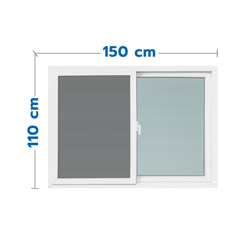 หน้าต่างบานเลื่อน UPVC S-S มุ้ง WINDOW ASIA 150X110 ซม. สีขาว