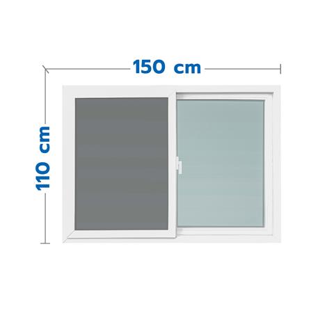 หน้าต่างบานเลื่อน UPVC S-S มุ้ง WINDOW ASIA 150X110 ซม. สีขาว_0