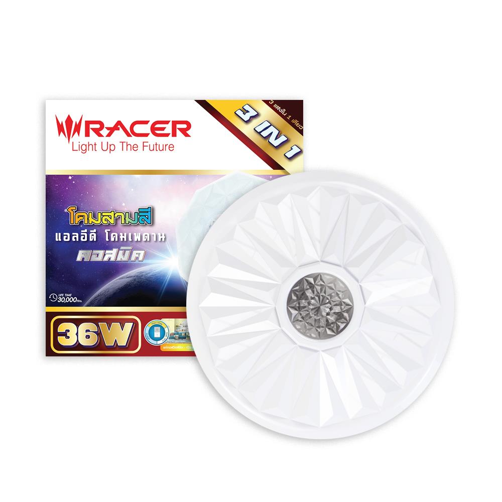 ไฟเพดาน LED RACER COSMIC CM7 15 นิ้ว 36 วัตต์ DAYLIGHT/COOL WHITE/WARM WHITE สีขาว