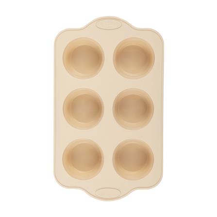 ถาดแม่พิมพ์ 6 หลุม COOK CHARMY 30x18 ซม. สีเบจ_1