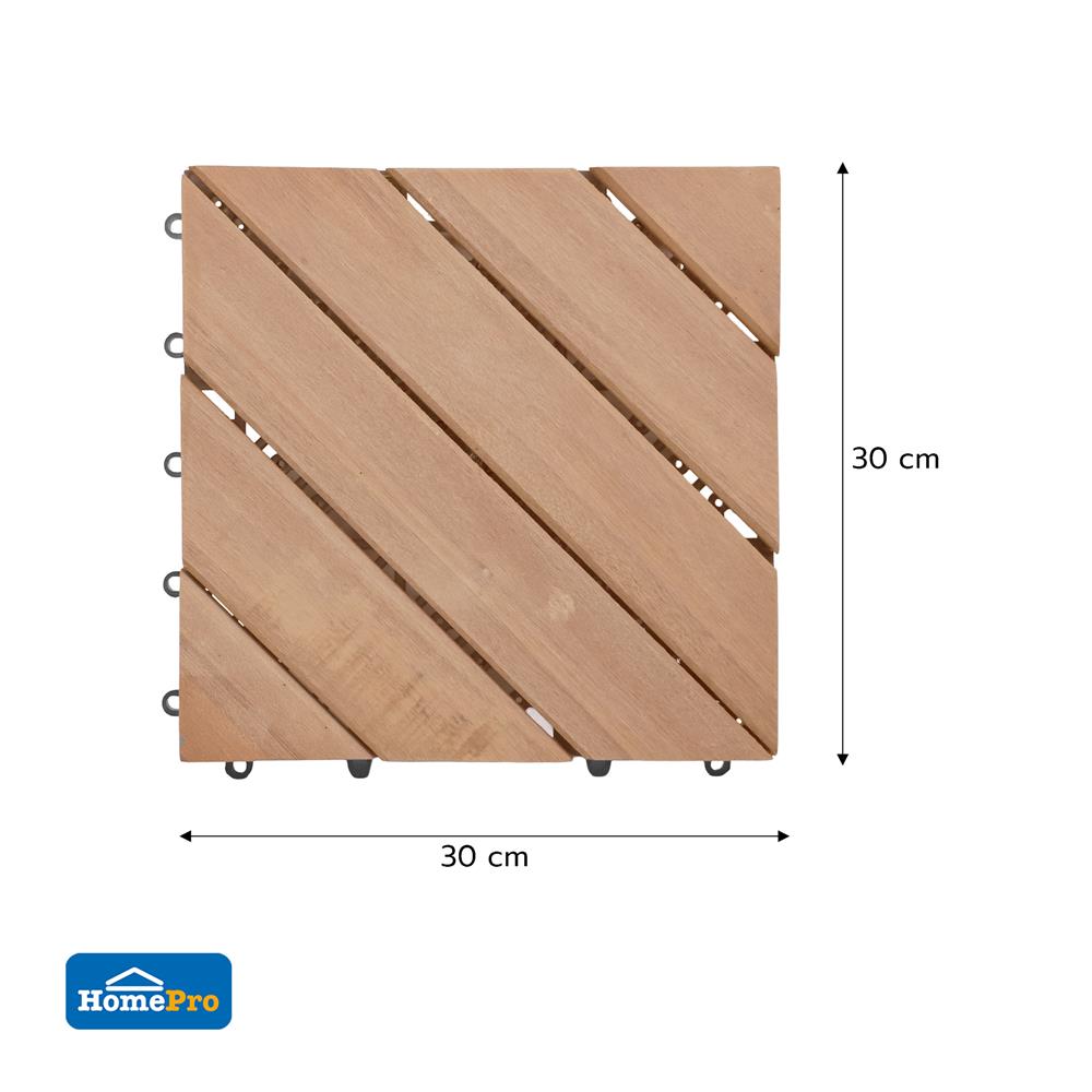 ทางเท้าไม้เต็ง หน้าใหญ่ลายเฉียง SPRING 30x30 ซม.