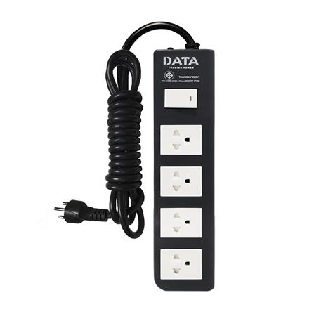 รางปลั๊กไฟ 4ช่อง 1สวิตช์ DATA APDW424 16 แอมป์ 5 ม. สีดำ