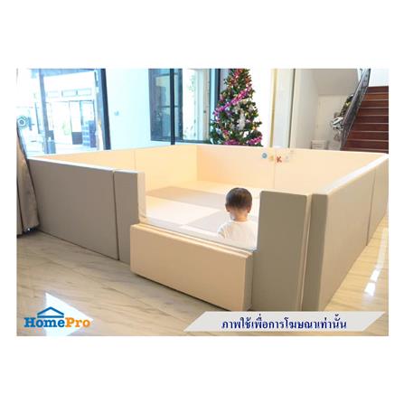 คอกกั้นเด็ก GEKO ไซซ์ L หนัง PU สีเทา/ขาว_4