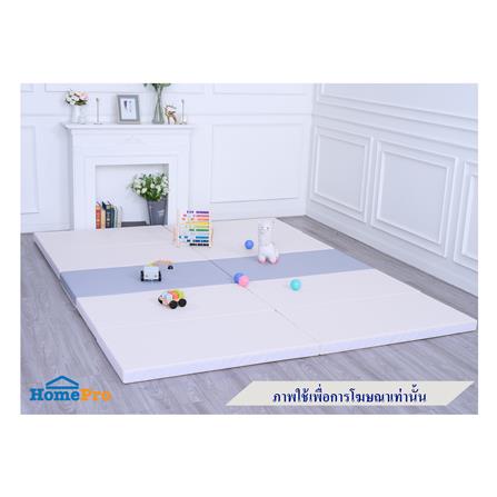 คอกกั้นเด็ก GEKO ไซซ์ L หนัง PU สีเทา/ขาว_8