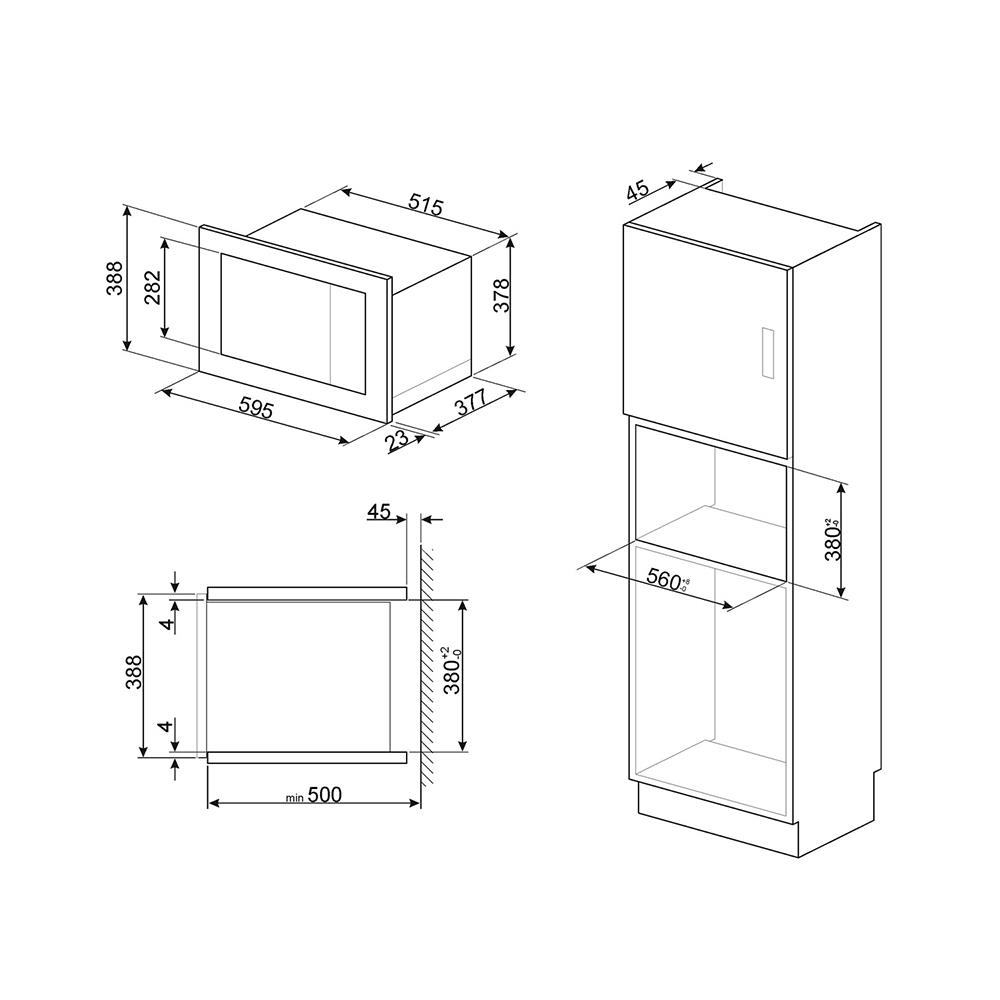 ไมโครเวฟฝังดิจิตอล SMEG FMI425X