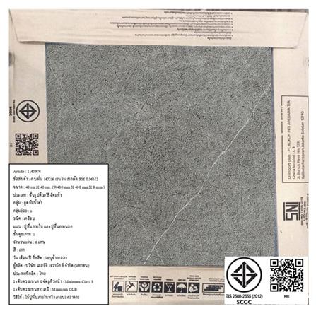 กระเบื้องพื้นพอร์ซเลน  16x16 นิ้ว COTTO เวนอม เทาเข้ม PM 0.96M2_6