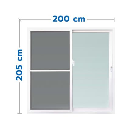 ประตูบานเลื่อน UPVC S-S มุ้ง WINDOW ASIA 200X205 ซม. สีขาว