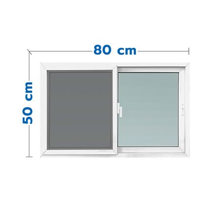 หน้าต่างบานเลื่อน UPVC S-S มุ้ง WINDOW ASIA 80X50 ซม. สีขาว