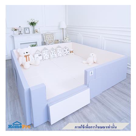 คอกกั้นเด็ก GEKO ไซซ์ L หนัง SILICONE สีเทา/ขาว_2