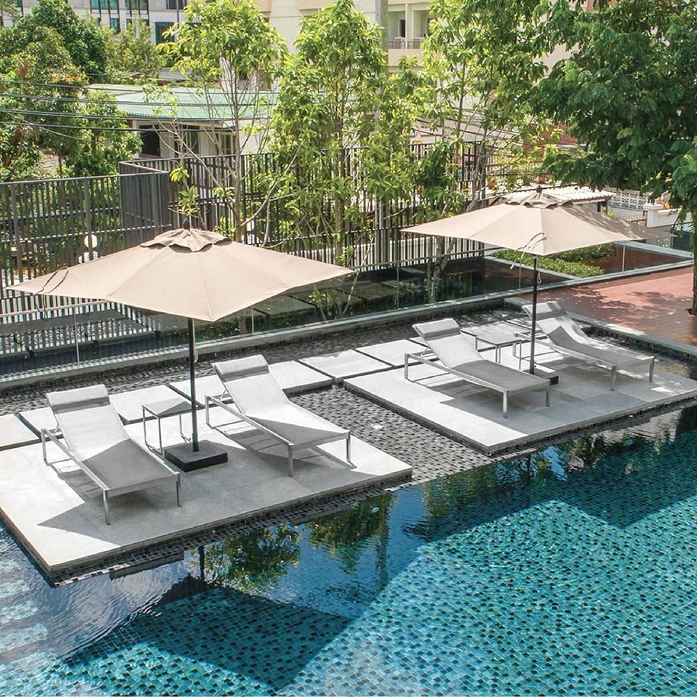 เตียงริมสระ MODERN OUTDOOR TAJI สีขาว