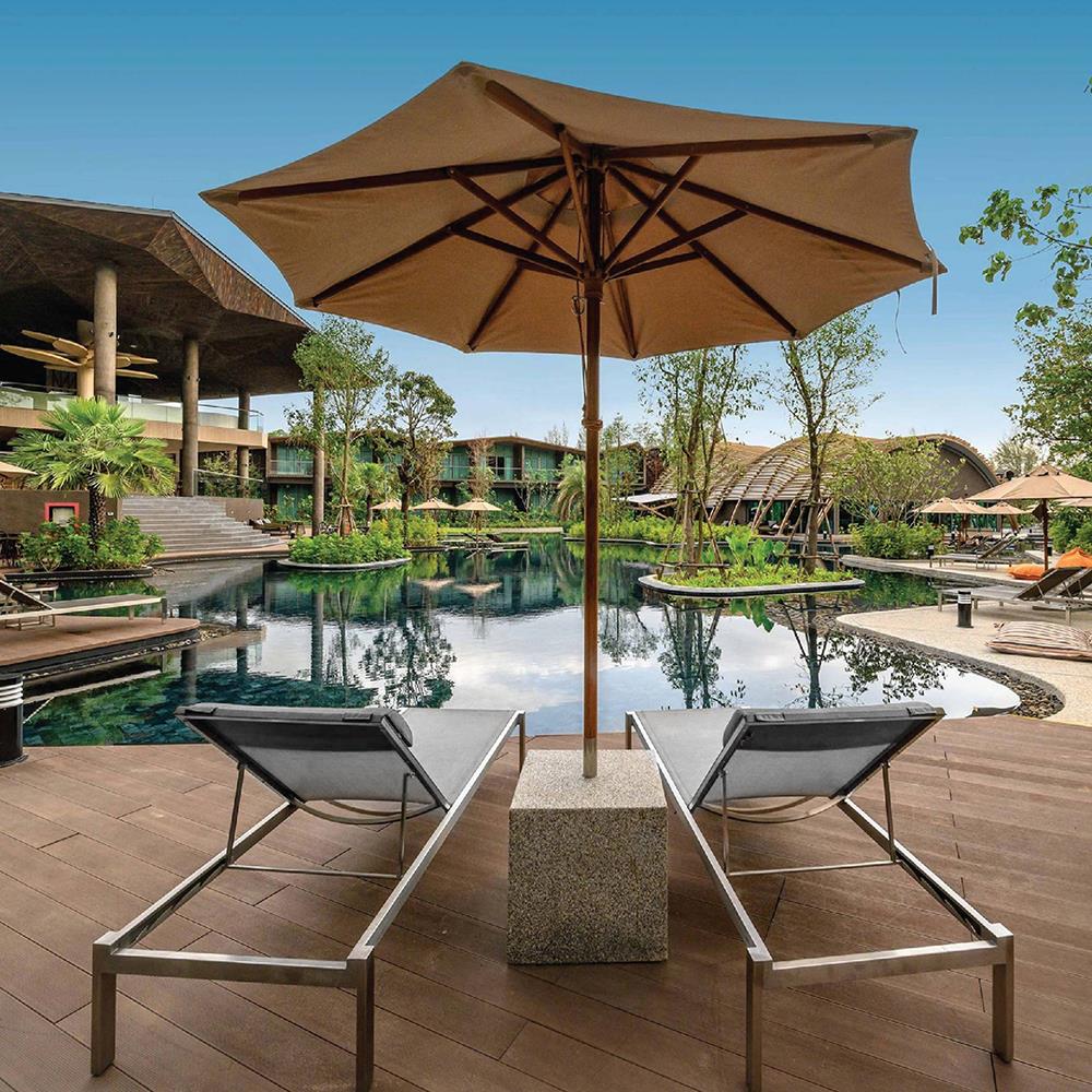 เตียงริมสระ MODERN OUTDOOR TAJI สีขาว