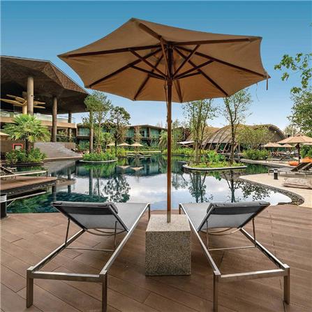 เตียงริมสระ MODERN OUTDOOR TAJI สีขาว_2