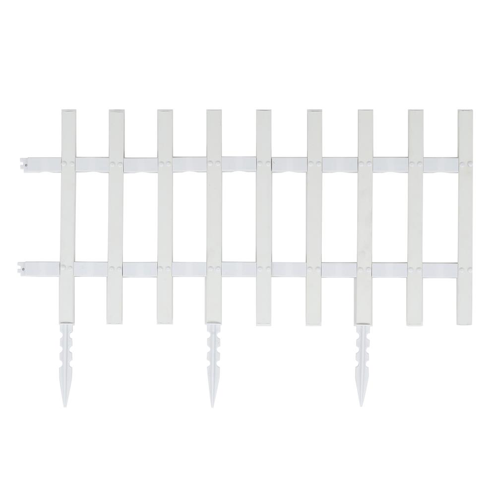 รั้วพลาสติกปักพื้น SPRING ปลายตรง 30 ซม. สีขาว