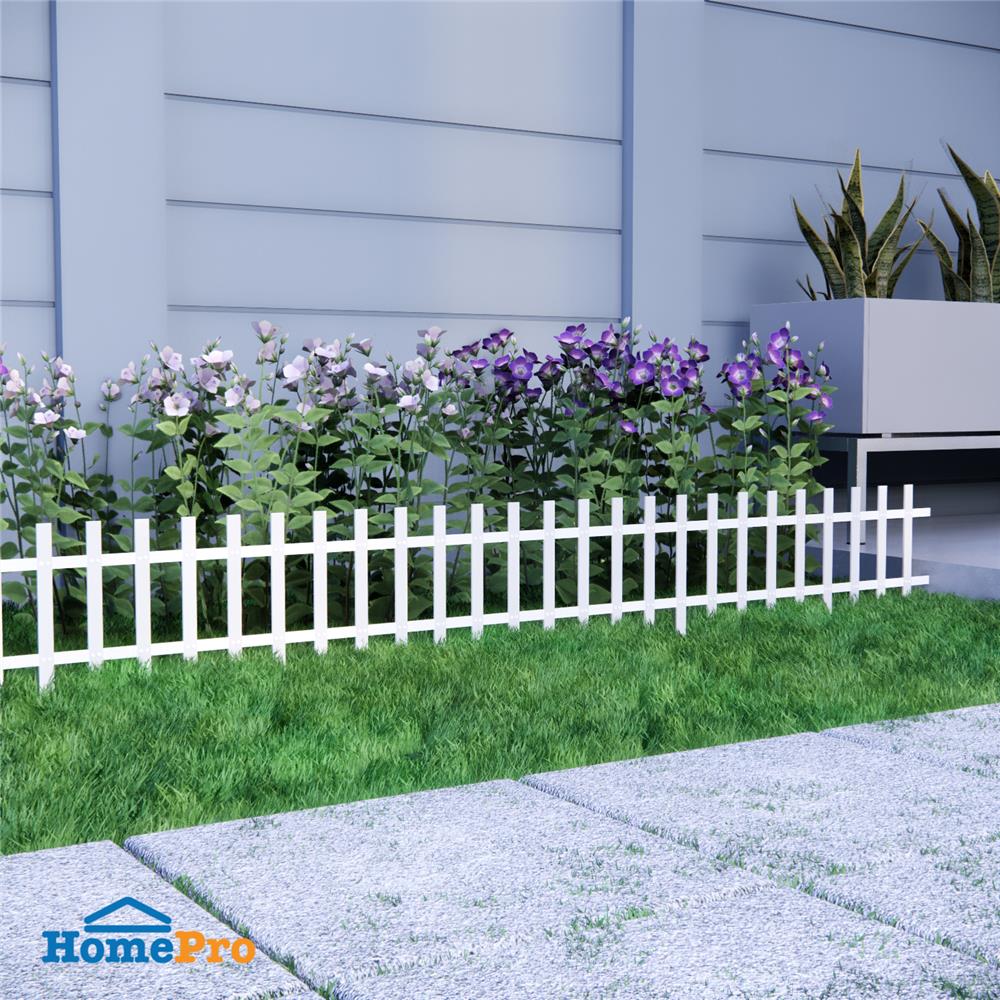 รั้วพลาสติกปักพื้น SPRING ปลายตรง 30 ซม. สีขาว