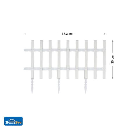 รั้วพลาสติกปักพื้น SPRING ปลายตรง 30 ซม. สีขาว_5