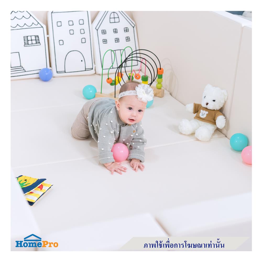 คอกกั้นเด็ก GEKO ไซซ์ S หนัง PU สีเทา/ขาว