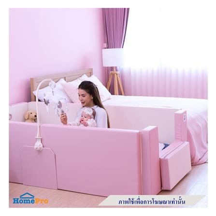 คอกกั้นเด็ก GEKO 5 ฟุต หนัง PU สีเทา/ขาว_5