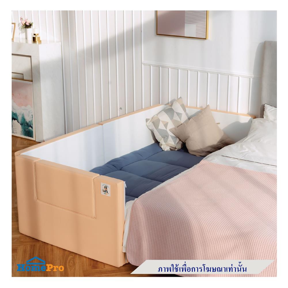 คอกกั้นเด็ก GEKO 3.5 ฟุต หนัง PU สีเทา/ขาว