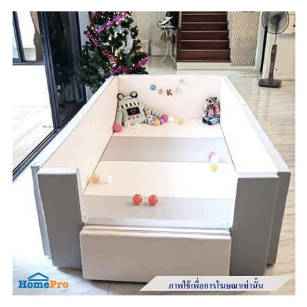 คอกกั้นเด็ก GEKO 3.5 ฟุต หนัง PU สีเทา/ขาว_5