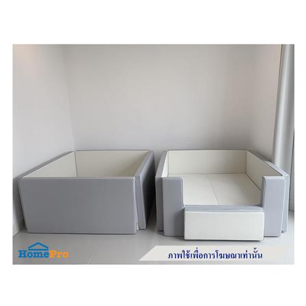 คอกกั้นเด็ก GEKO 3.5 ฟุต หนัง PU สีเทา/ขาว_6