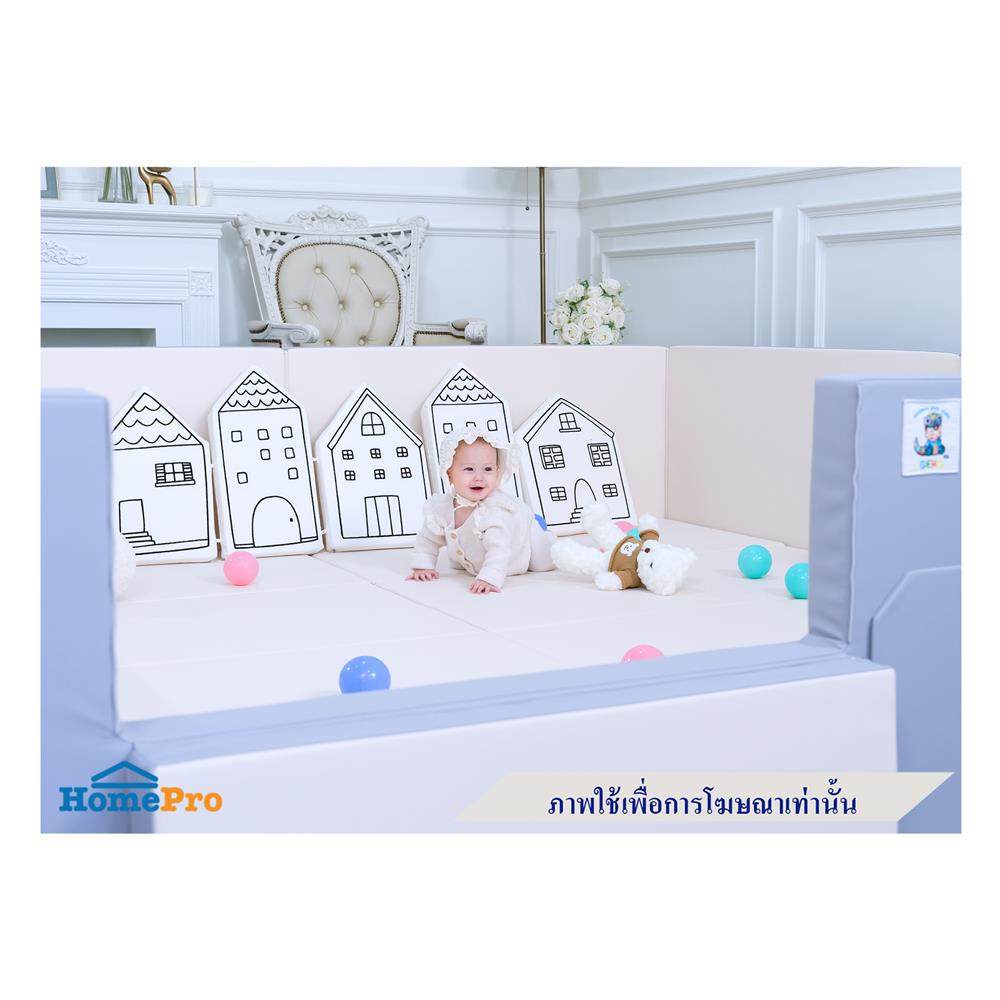 คอกกั้นเด็ก GEKO ไซซ์ S หนัง SILICONE สีเทา/ขาว