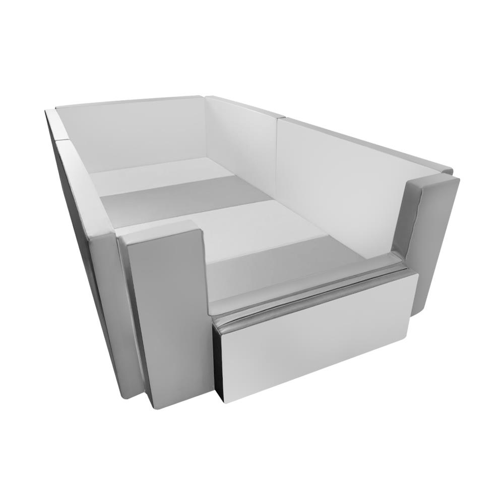 คอกกั้นเด็ก GEKO ไซซ์ M หนัง PU สีเทา/ขาว