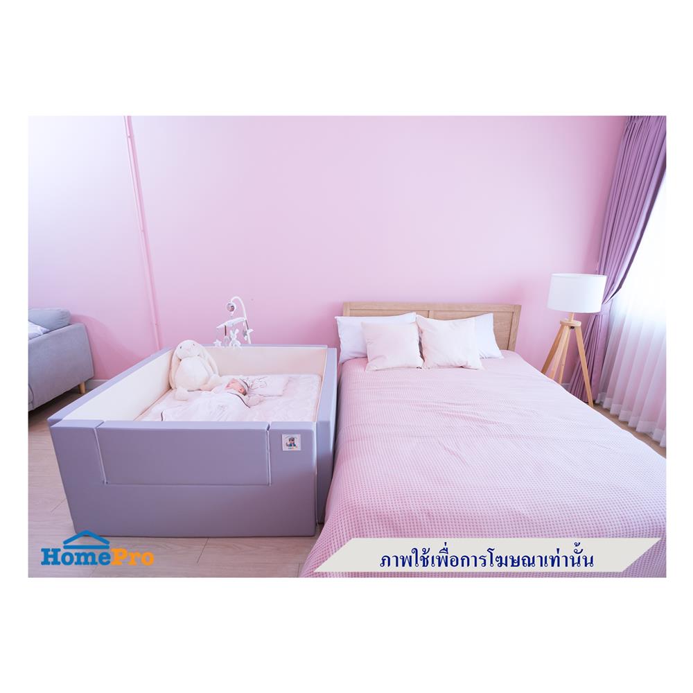 คอกกั้นเด็ก GEKO ไซซ์ M หนัง PU สีเทา/ขาว