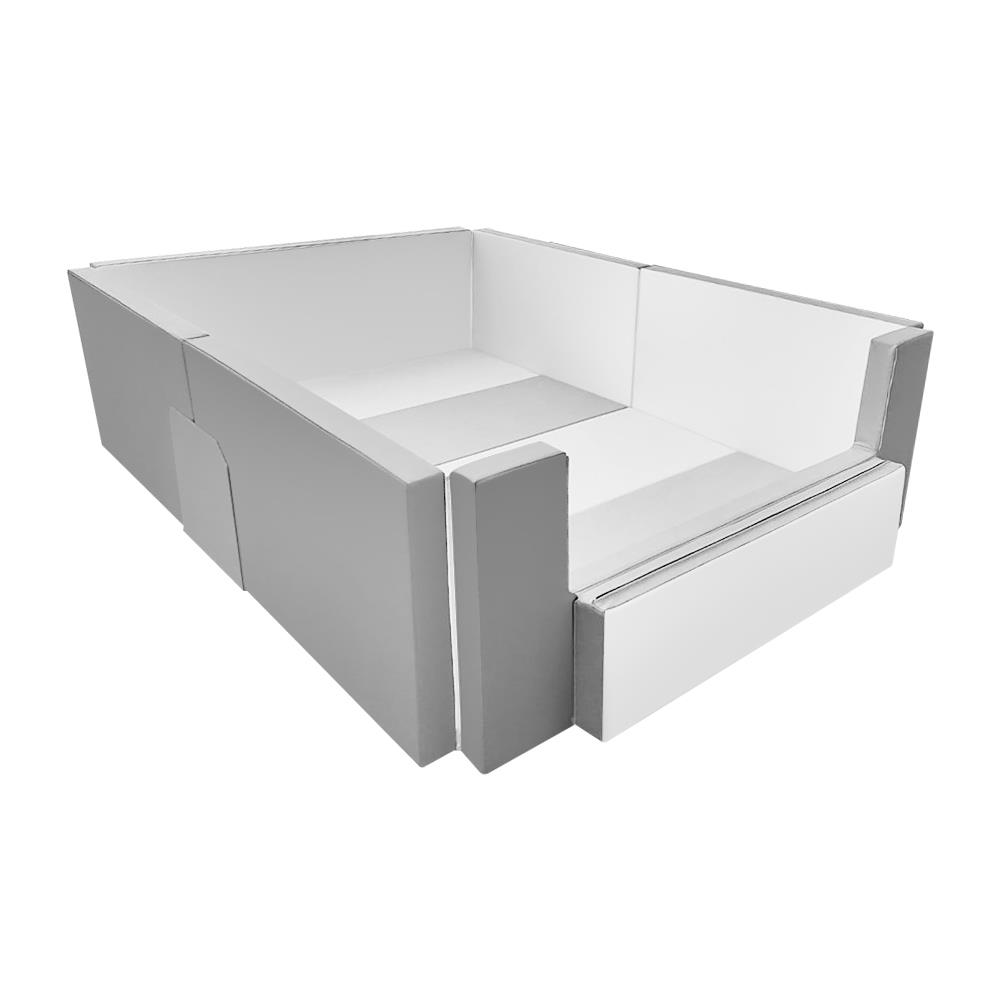 คอกกั้นเด็ก GEKO 5 ฟุต หนัง SILICONE สีเทา/ขาว