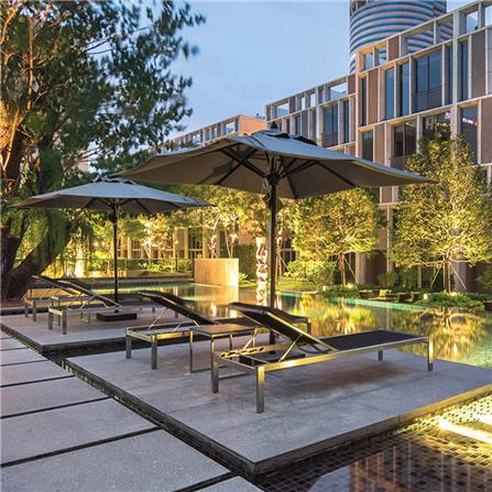 เตียงริมสระ MODERN OUTDOOR TAJI สีดำ_1