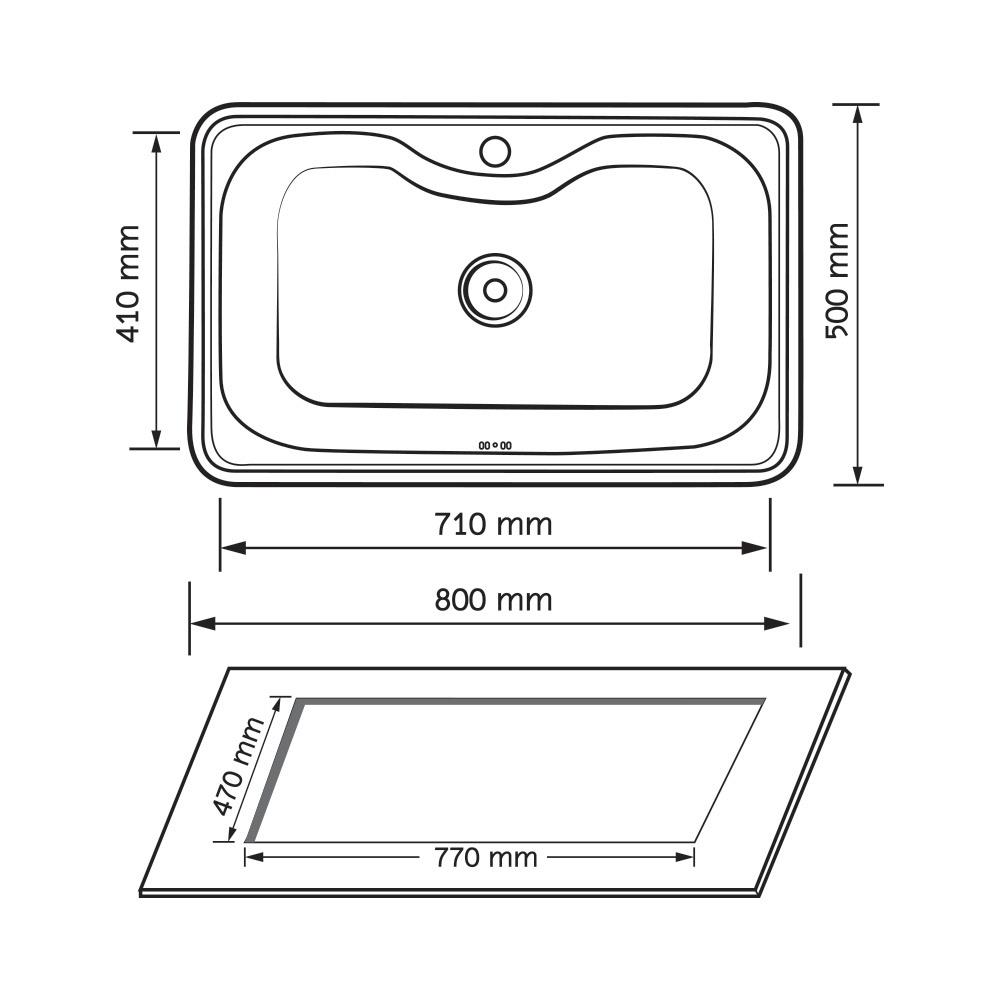 ซิงค์ฝัง 1 หลุม AXIA PP 8050 PLUS สเตนเลส