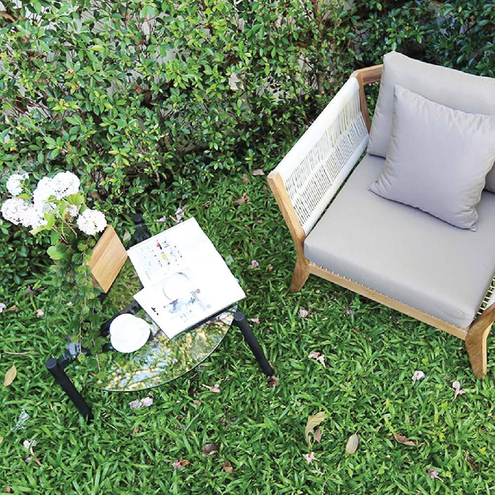 โต๊ะข้างกลม MODERN OUTDOOR TAVIA 67 ซม. สีดำ