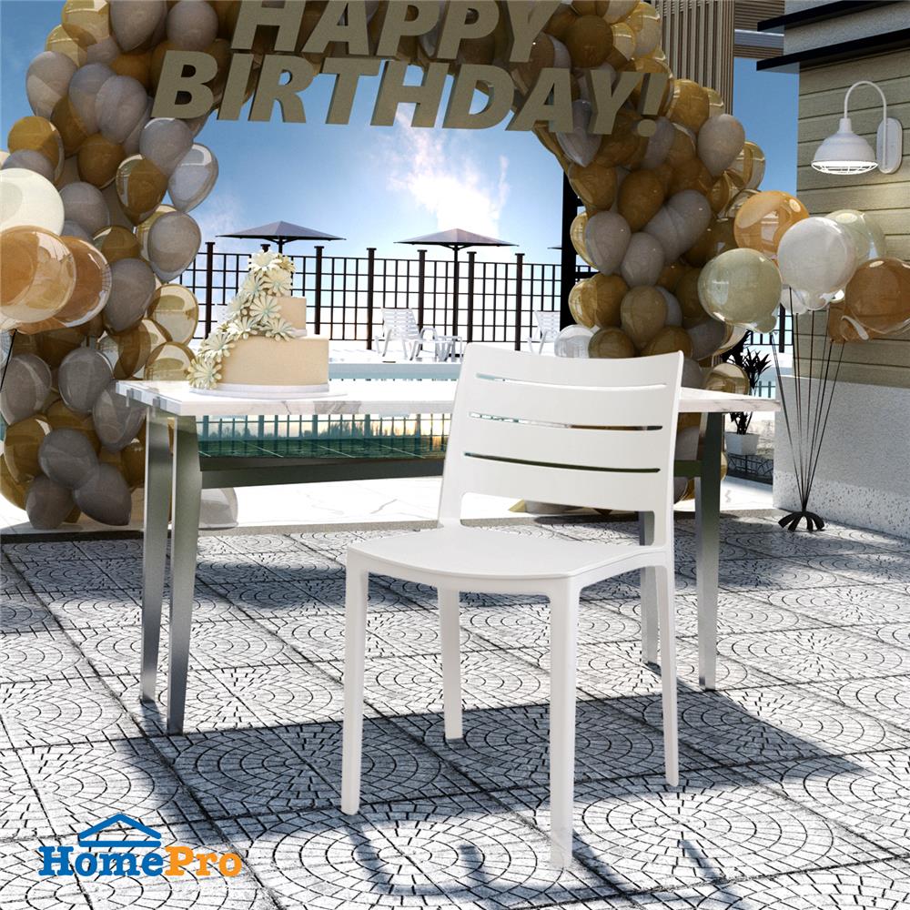 เก้าอี้พลาสติก PP SPRING EMM สีขาว