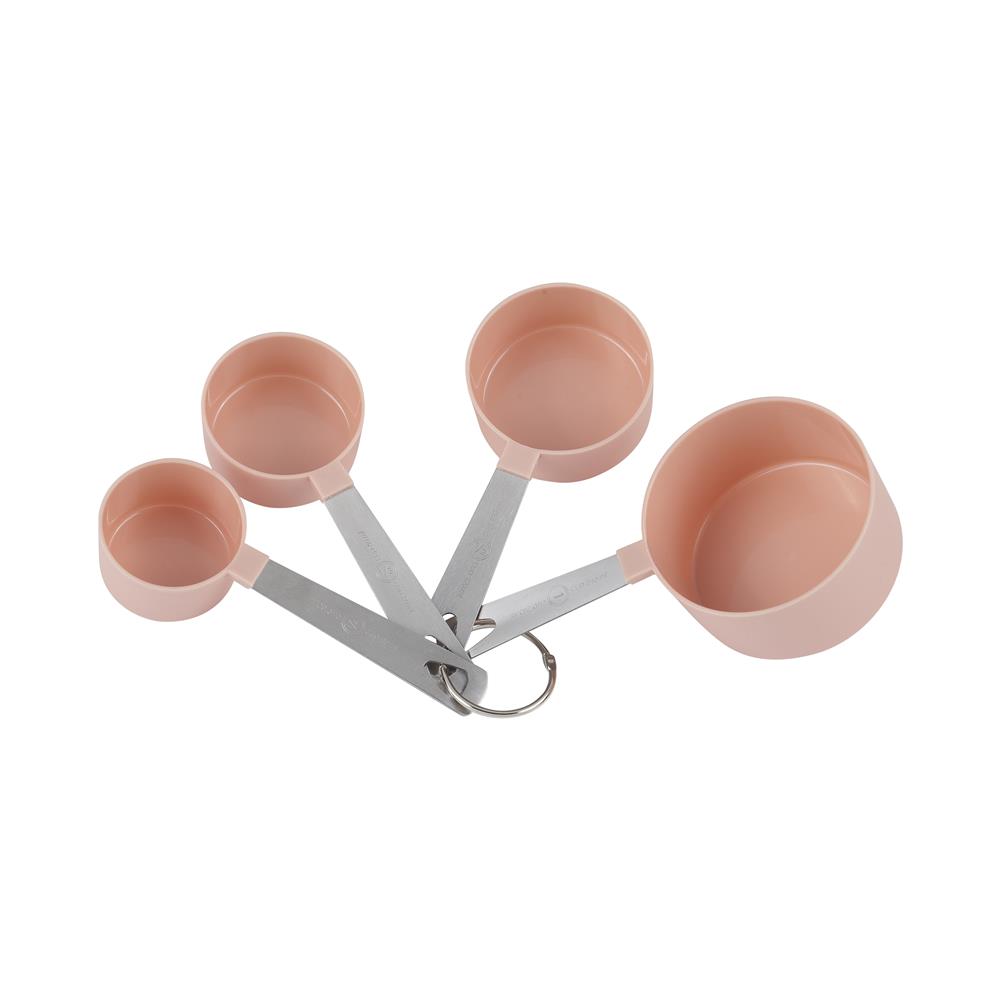 ชุดถ้วยตวงพลาสติกด้ามสเตนเลส COOK CHARMY สีเบจ แพ็ก 4 ชิ้น