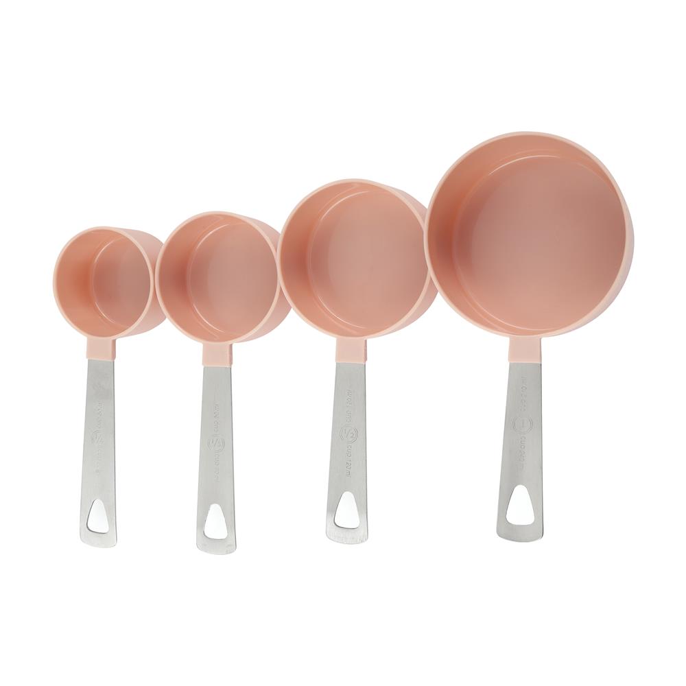 ชุดถ้วยตวงพลาสติกด้ามสเตนเลส COOK CHARMY สีเบจ แพ็ก 4 ชิ้น