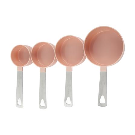 ชุดถ้วยตวงพลาสติกด้ามสเตนเลส COOK CHARMY สีเบจ แพ็ก 4 ชิ้น_1