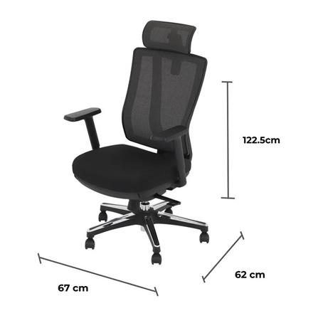 เก้าอี้สำนักงาน FURDINI ASHLEY A633 สีเทา/สีดำ_8