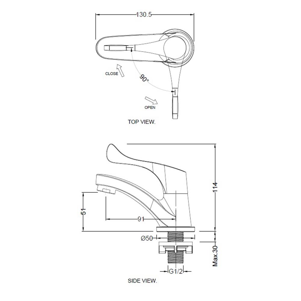 ก๊อกอ่างล้างหน้าเดี่ยว HAFELE 495.62.027 สีโครม