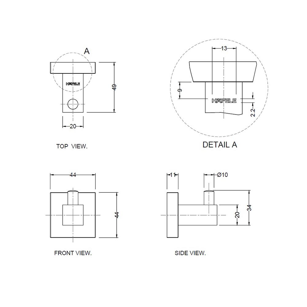 ขอแขวนผ้า HAFELE 499.98.300 สเตนเลส